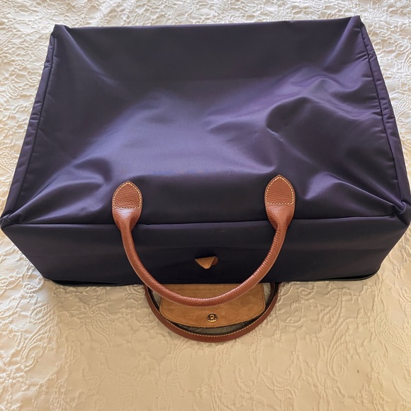 Longchamp Le Pliage “Valise” Modele Depose Bilberry Made in France Boarding Case - Picture 2 of 13